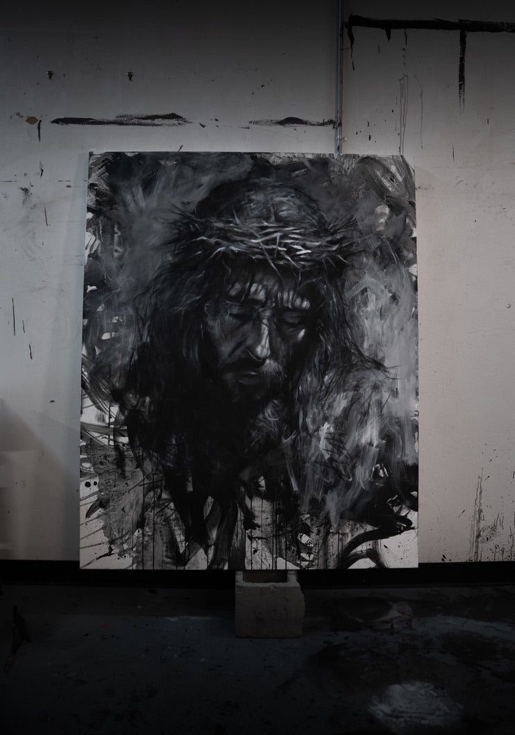 As The Earth Became Dark | Original Painting - Mad Charcoal