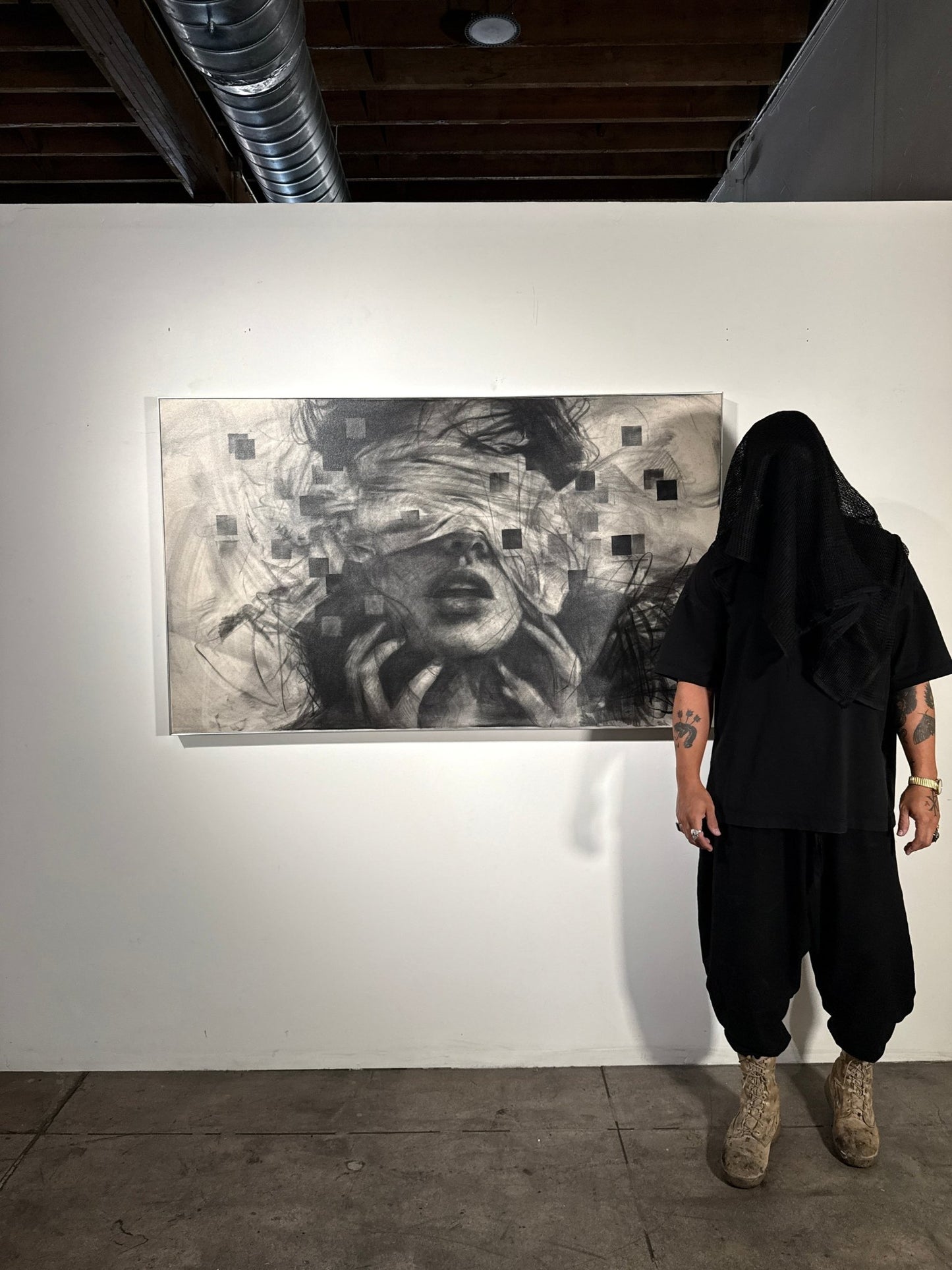 As the Fragments of My Soul Disappear | Original Charcoal on Canvas - Mad Charcoal