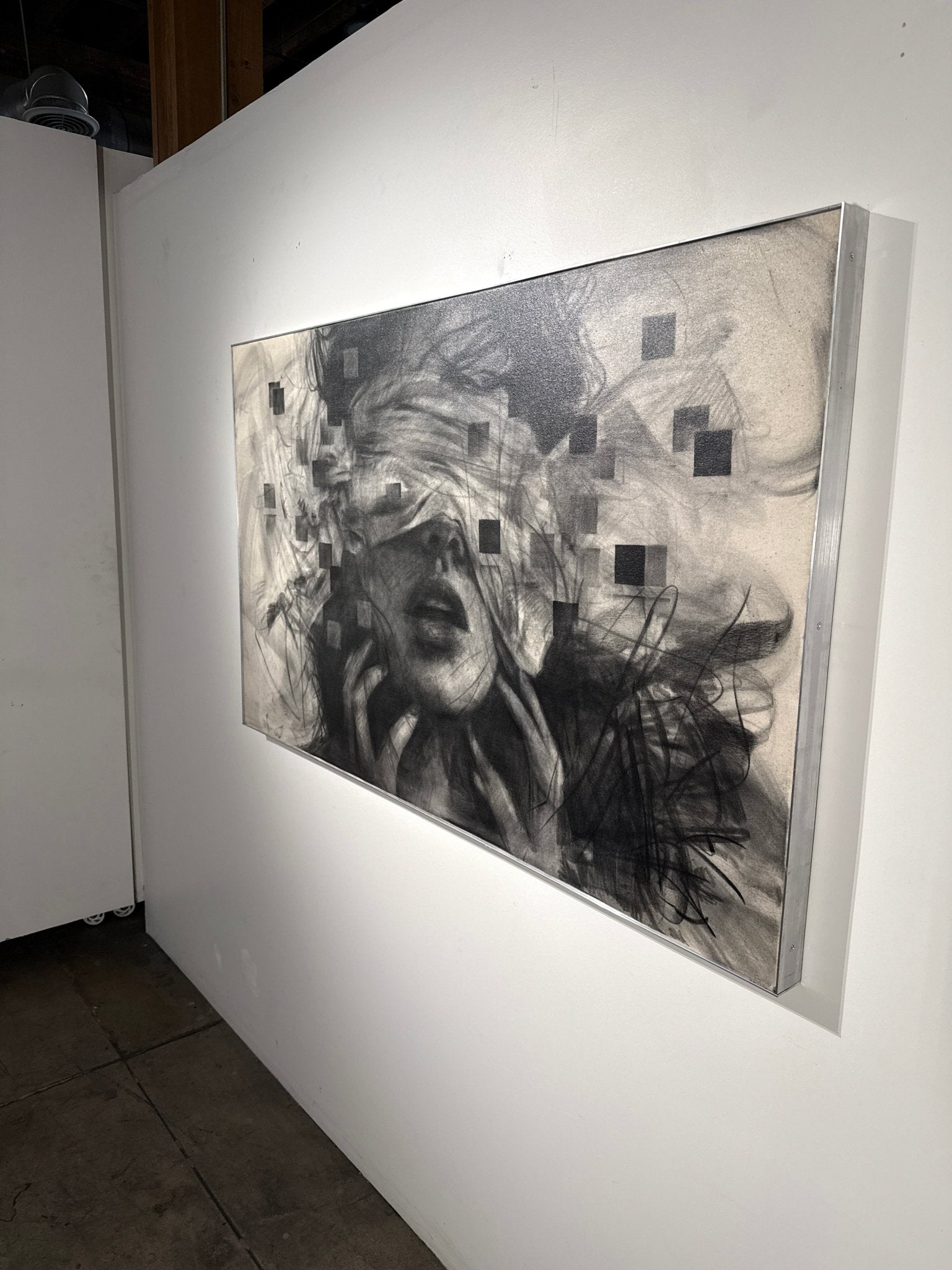 As the Fragments of My Soul Disappear | Original Charcoal on Canvas - Mad Charcoal