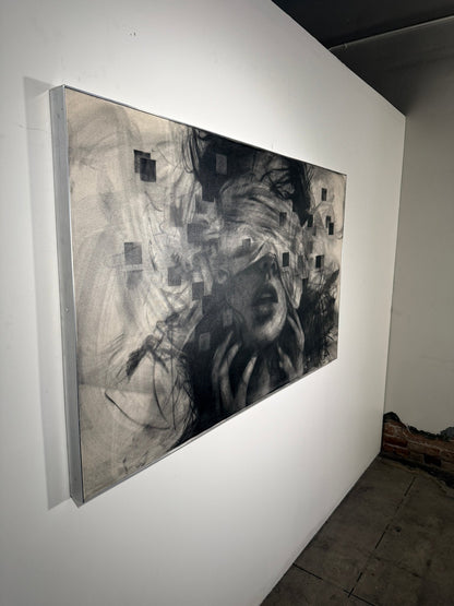 As the Fragments of My Soul Disappear | Original Charcoal on Canvas - Mad Charcoal