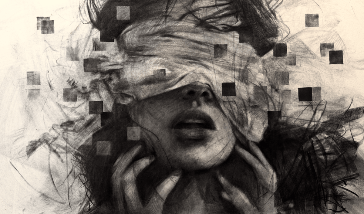 As the Fragments of My Soul Disappear | Original Charcoal on Canvas - Mad Charcoal