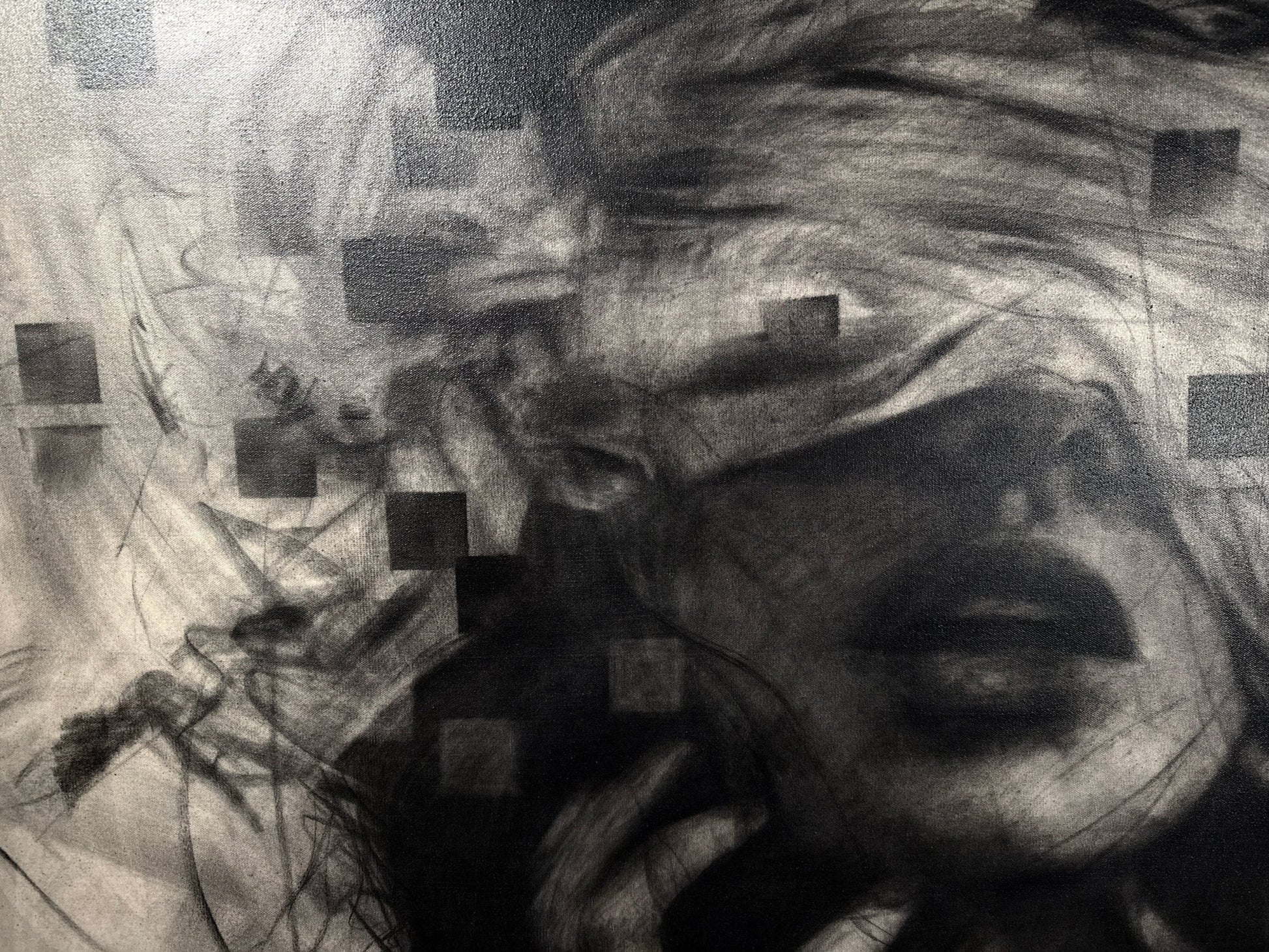 As the Fragments of My Soul Disappear | Original Charcoal on Canvas - Mad Charcoal