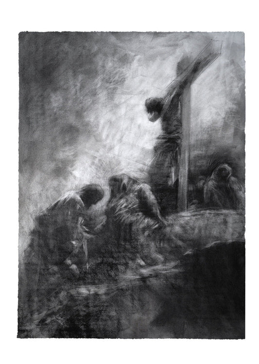 Beneath His Shadow | Original Drawing - Mad Charcoal