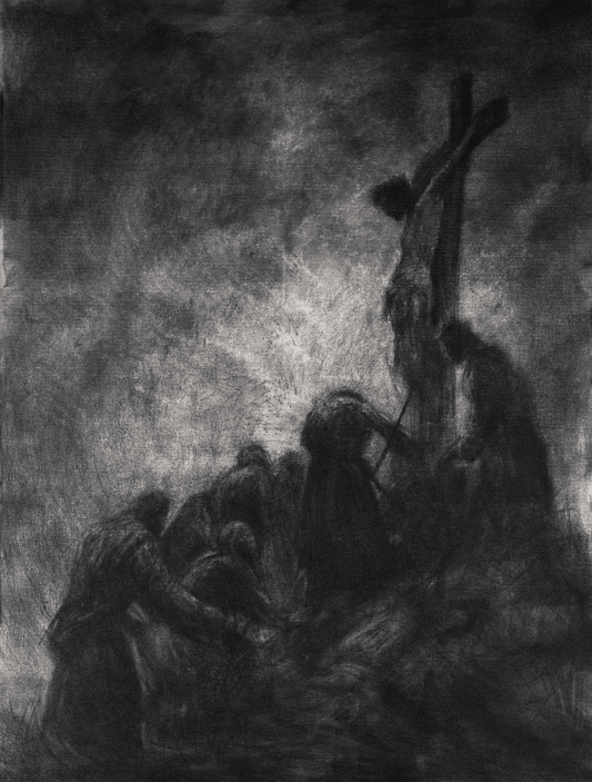 Beneath The Weight of Mercy | Original Charcoal on Canvas - Mad Charcoal