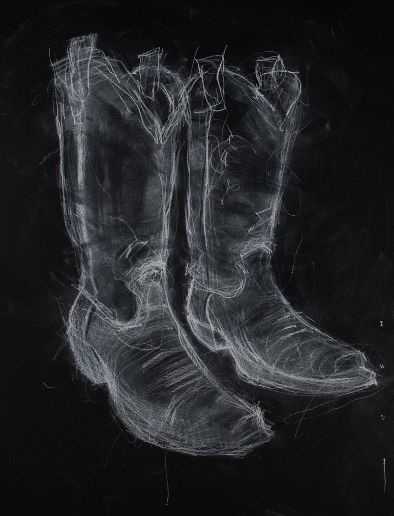 Botas I | Original Drawing - Mad Charcoal