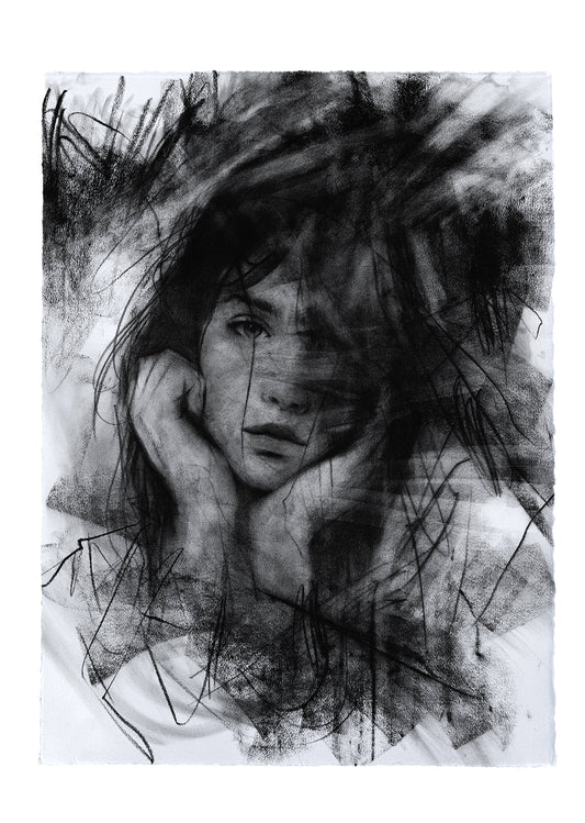 Burning Ashes Flowing Through My Mind | Original Drawing - Mad Charcoal
