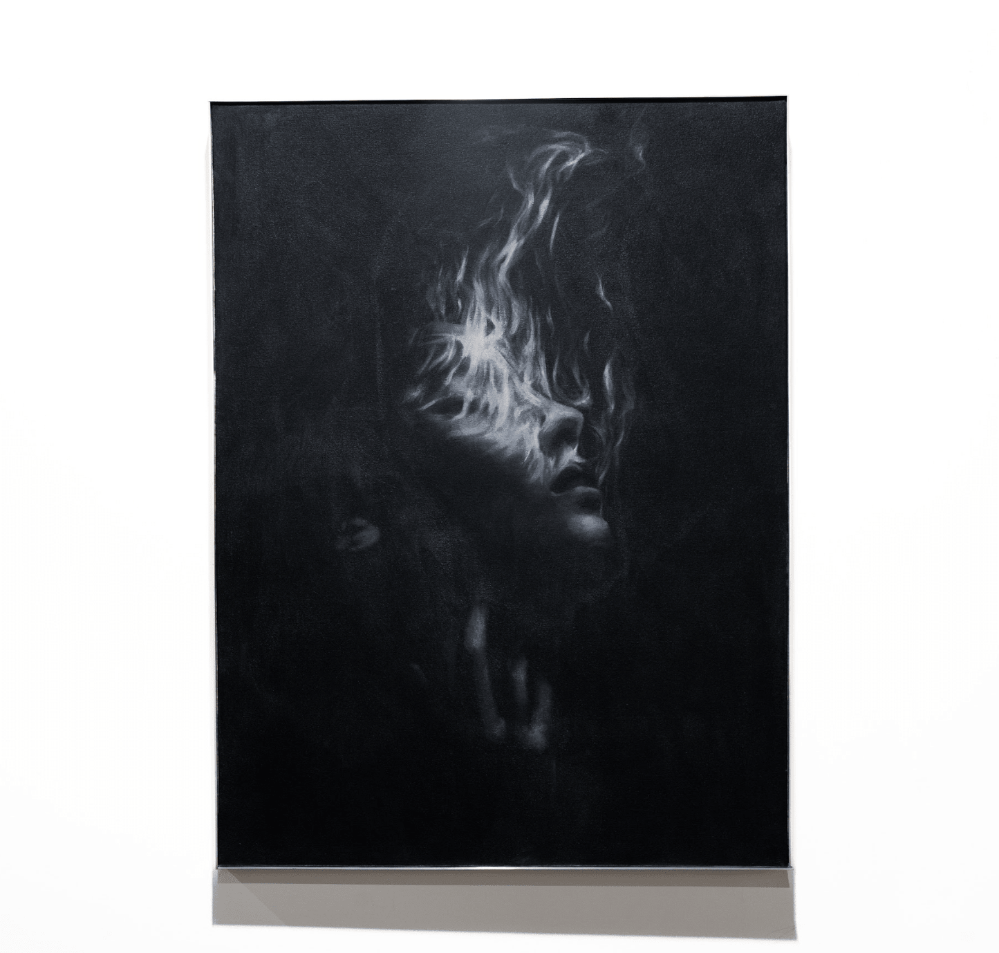 Burning Away the Fear | Original Charcoal and Gesso on Canvas - Mad Charcoal
