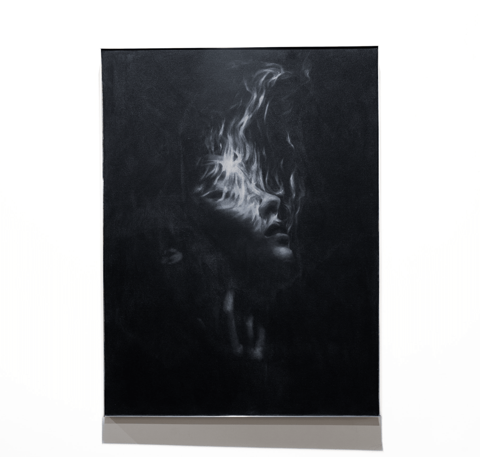 Burning Away the Fear | Original Charcoal and Gesso on Canvas - Mad Charcoal