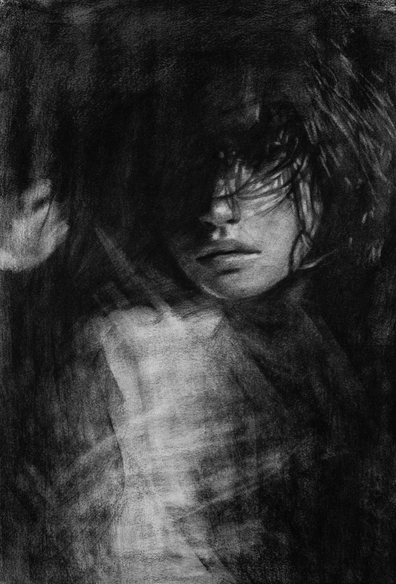 Deep Corridor | Original Drawing - Mad Charcoal