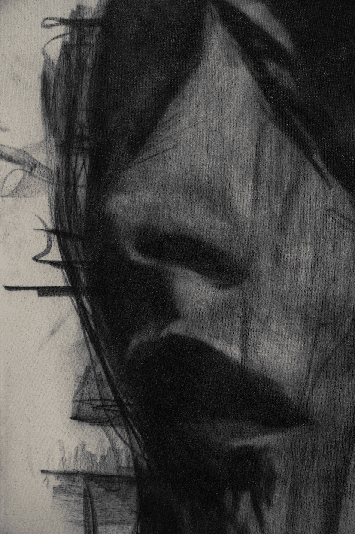Disillusioned | Original Charcoal on Canvas - Mad Charcoal