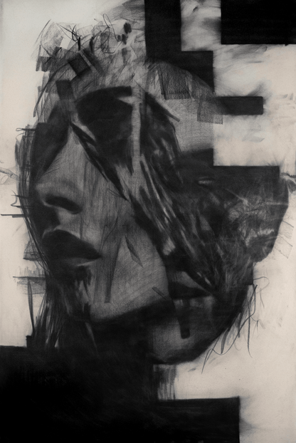 Disillusioned | Original Charcoal on Canvas - Mad Charcoal