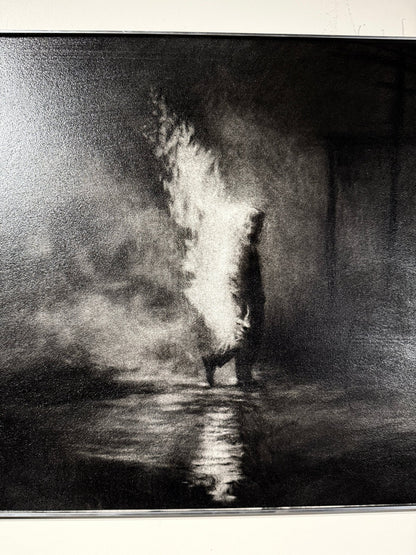 Distance Between Fear and Faith | Original Charcoal on Canvas - Mad Charcoal