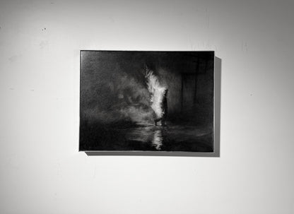 Distance Between Fear and Faith | Original Charcoal on Canvas - Mad Charcoal