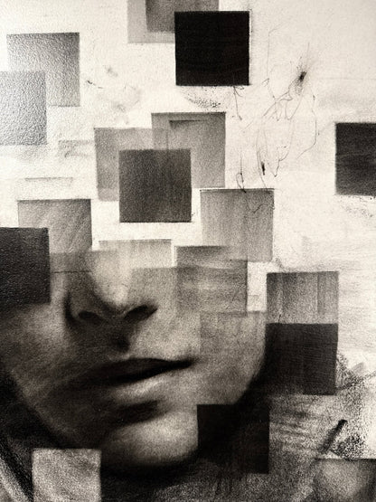 Endless Collapse | Original Charcoal on Canvas - Mad Charcoal