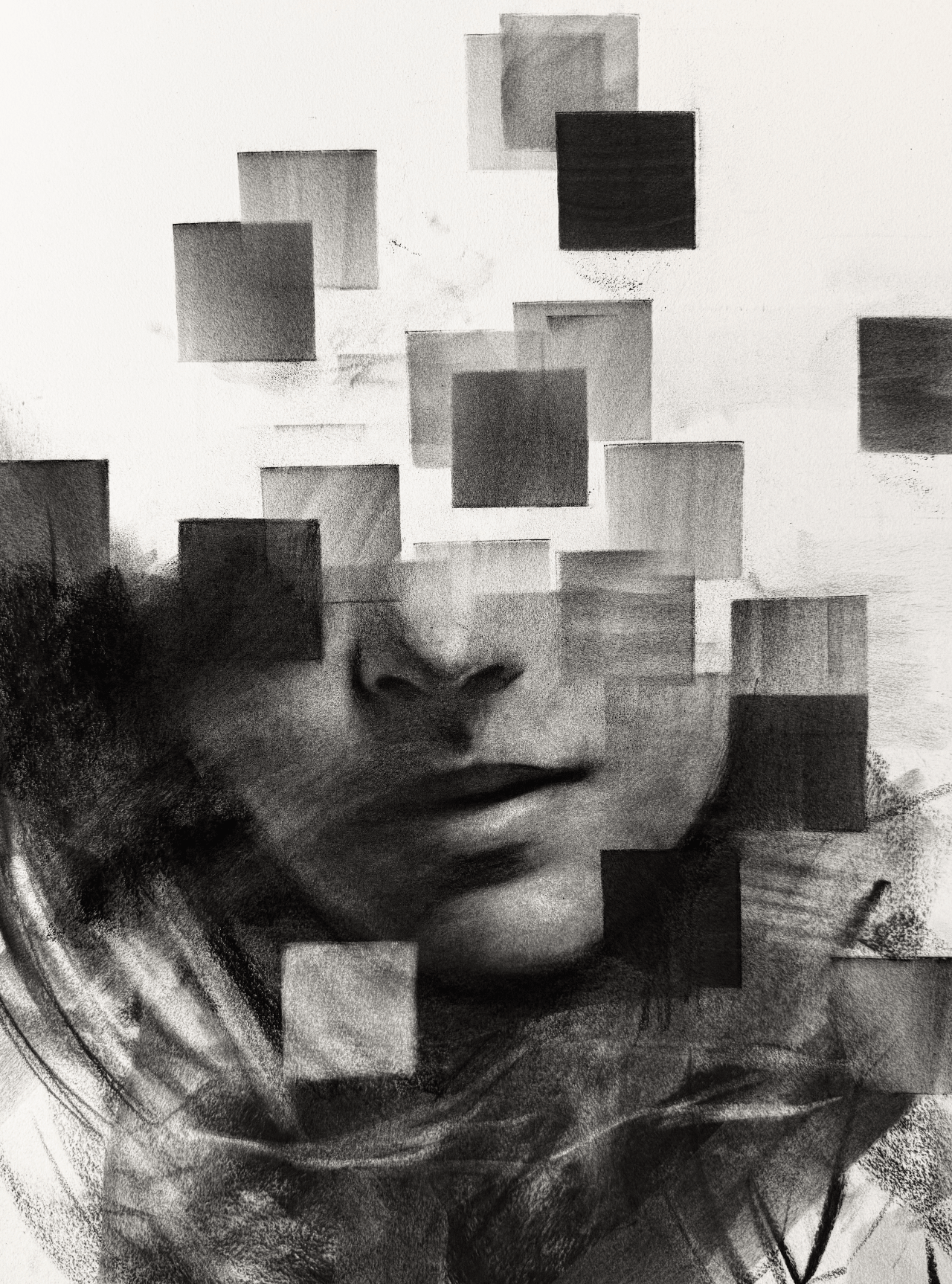 Endless Collapse | Original Charcoal on Canvas - Mad Charcoal
