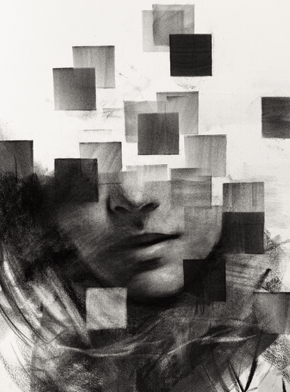 Endless Collapse | Original Charcoal on Canvas - Mad Charcoal