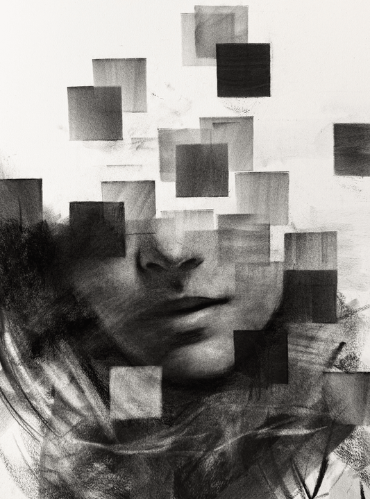 Endless Collapse | Original Charcoal on Canvas - Mad Charcoal