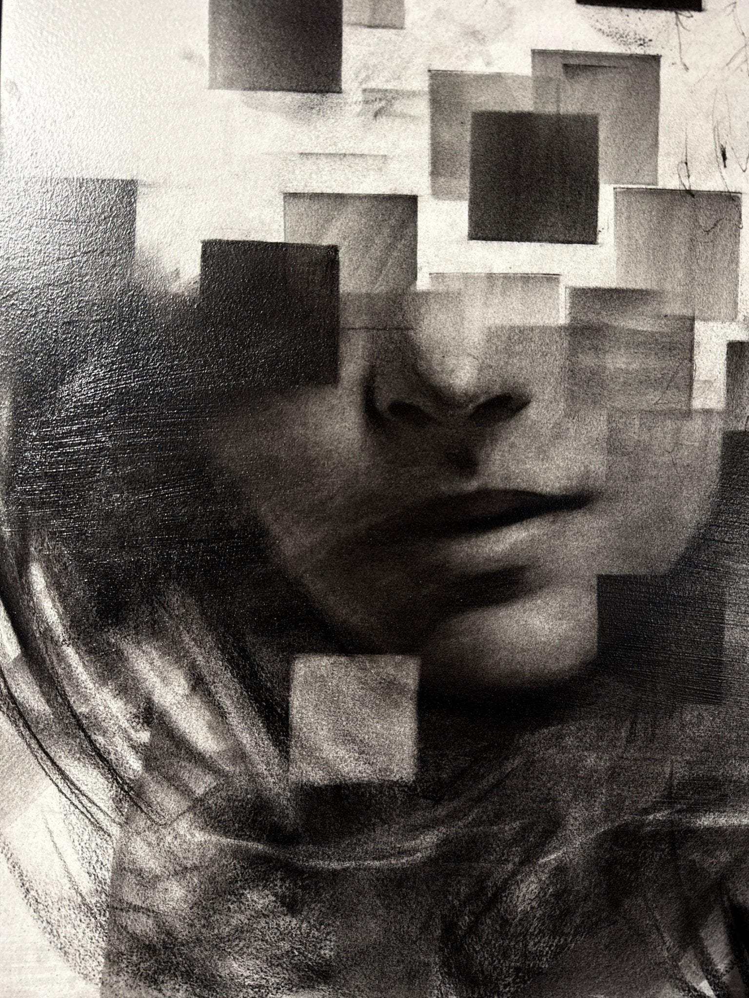 Endless Collapse | Original Charcoal on Canvas - Mad Charcoal