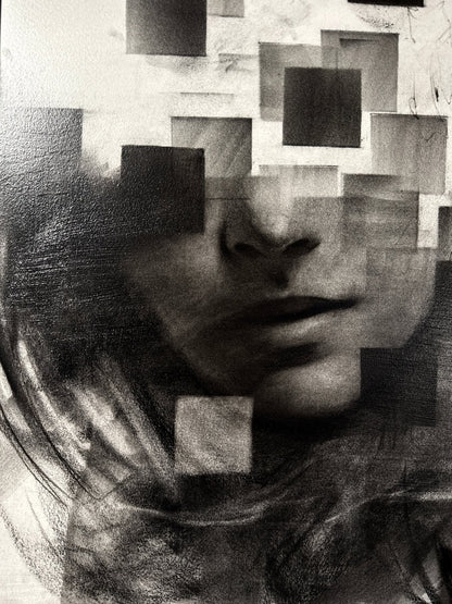 Endless Collapse | Original Charcoal on Canvas - Mad Charcoal