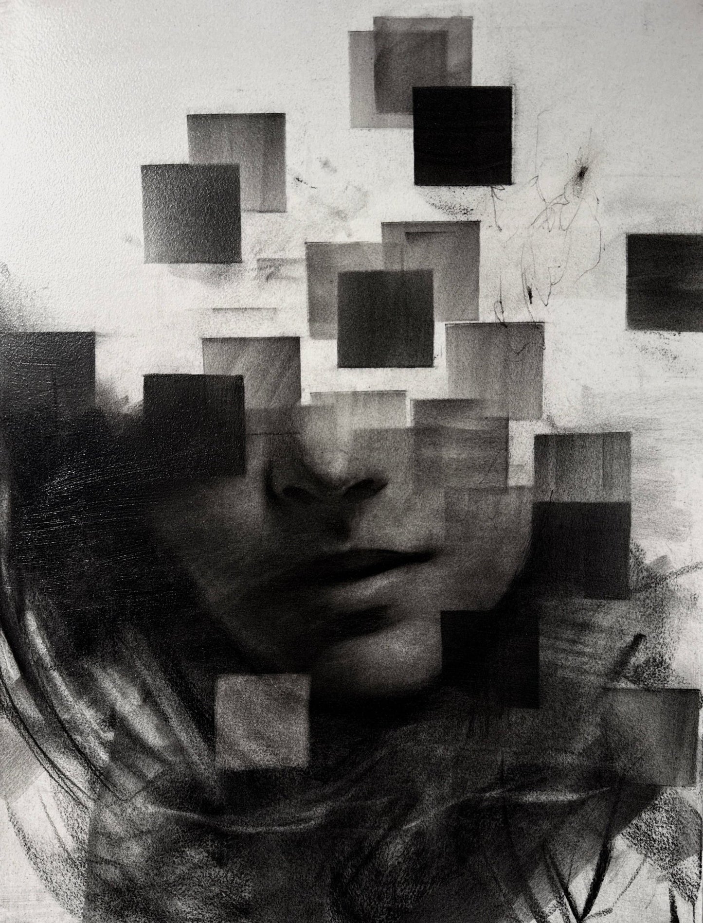Endless Collapse | Original Charcoal on Canvas - Mad Charcoal