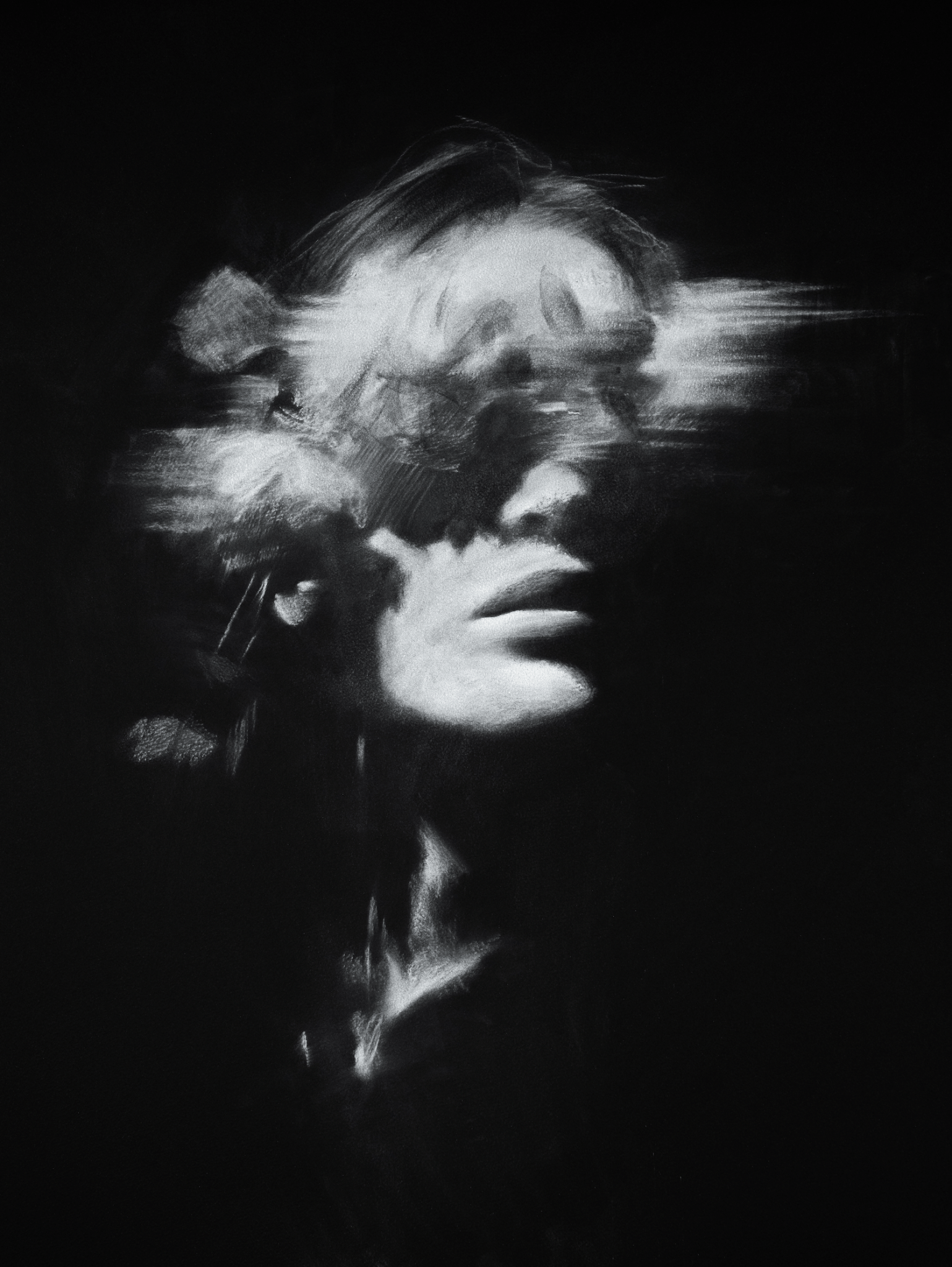 Flower Face | Original Drawing - Mad Charcoal