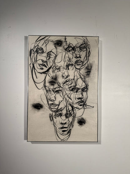 Fragments of My Broken Self | Original Charcoal on Canvas - Mad Charcoal
