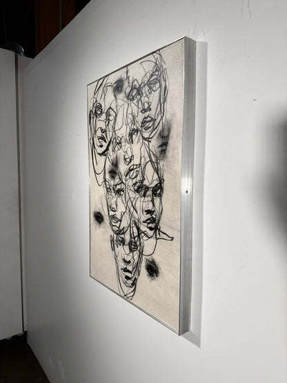 Fragments of My Broken Self | Original Charcoal on Canvas - Mad Charcoal