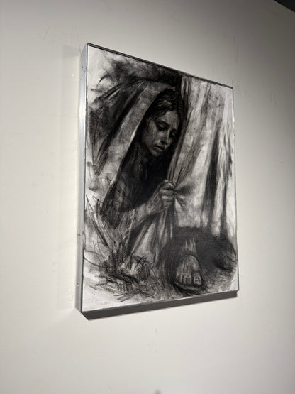 Healed by Faith | Original Charcoal on Canvas - Mad Charcoal