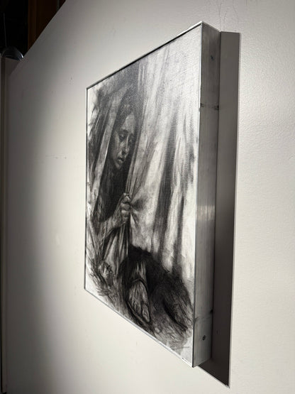 Healed by Faith | Original Charcoal on Canvas - Mad Charcoal