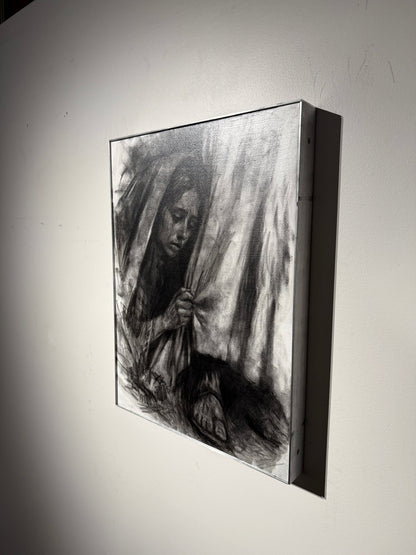 Healed by Faith | Original Charcoal on Canvas - Mad Charcoal