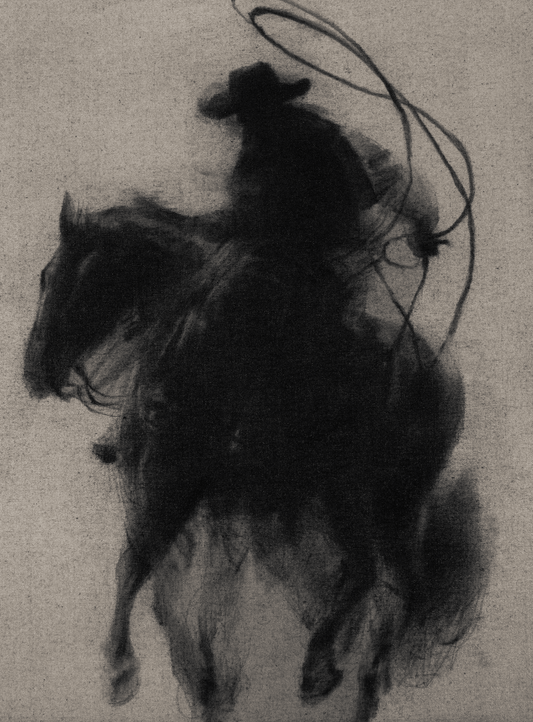 Hollow Reins | Original Charcoal on Canvas - Mad Charcoal