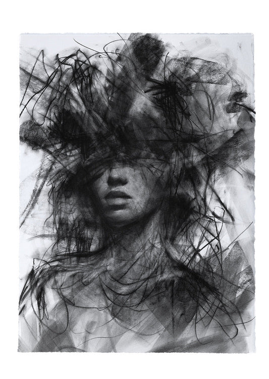 I Cannot Get My Head Out of the Clouds| Original Drawing - Mad Charcoal