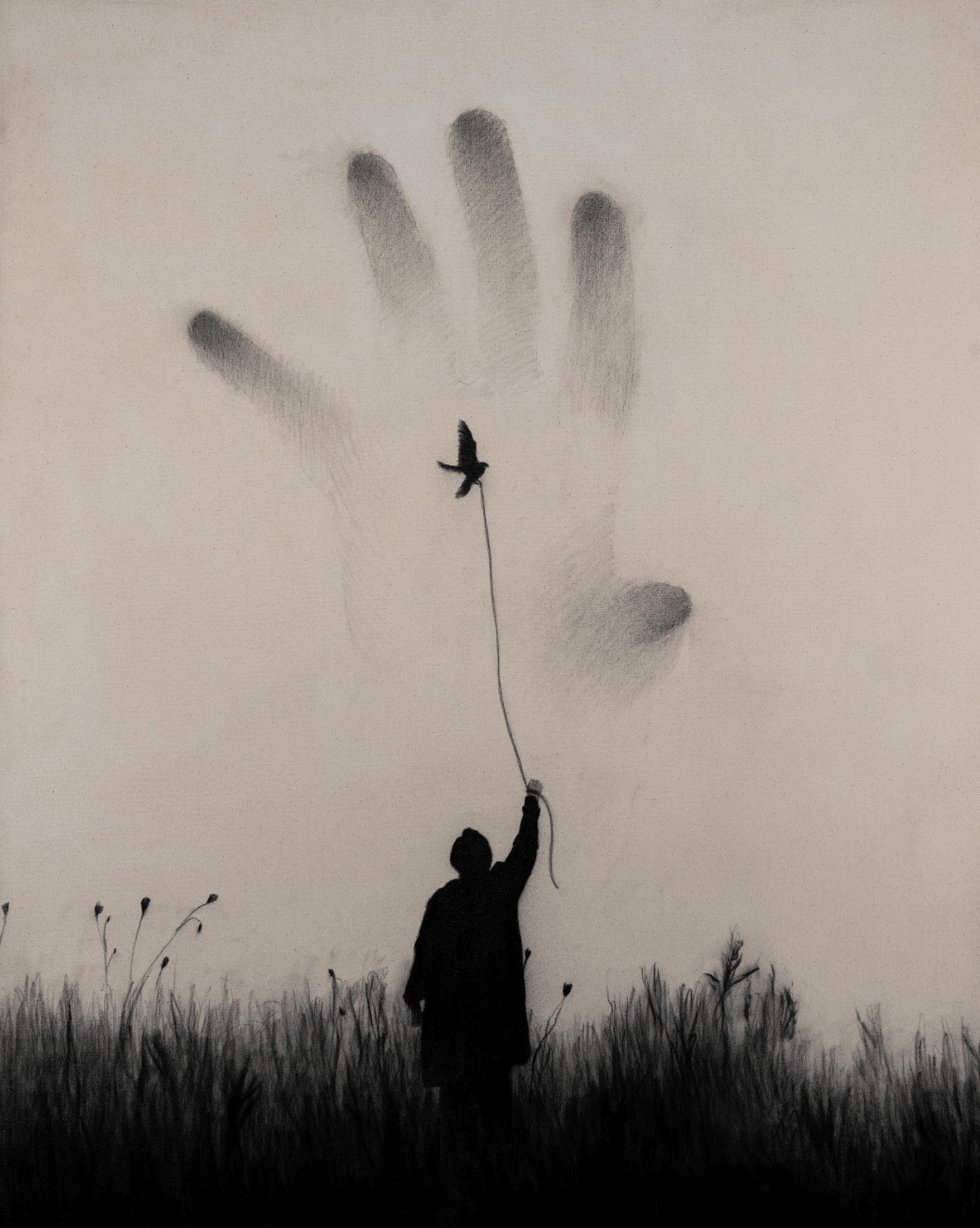 I Lost My Reality | Original Charcoal on Canvas - Mad Charcoal