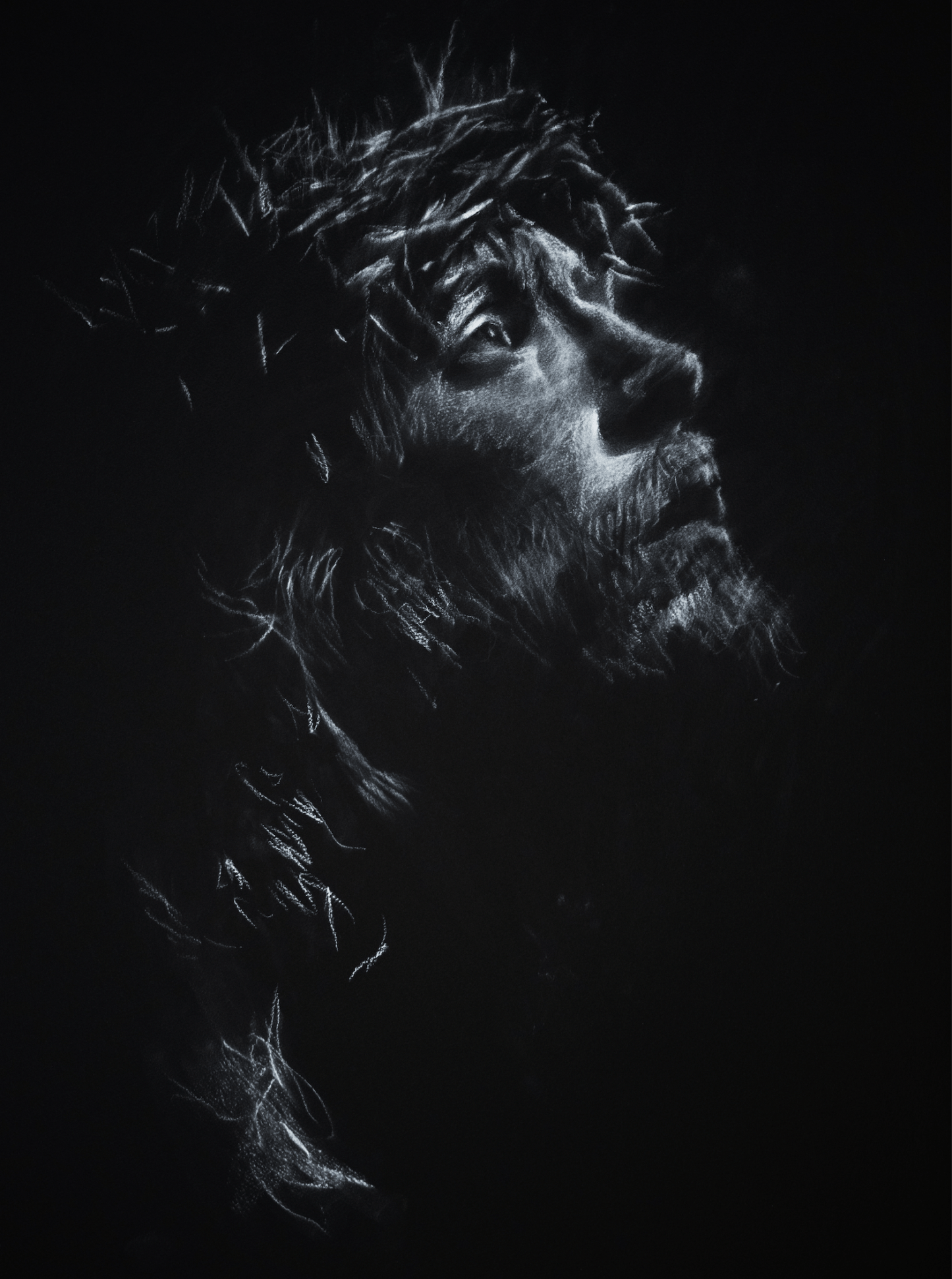 Into Your Hands I Commit My Spirit | Original Drawing - Mad Charcoal