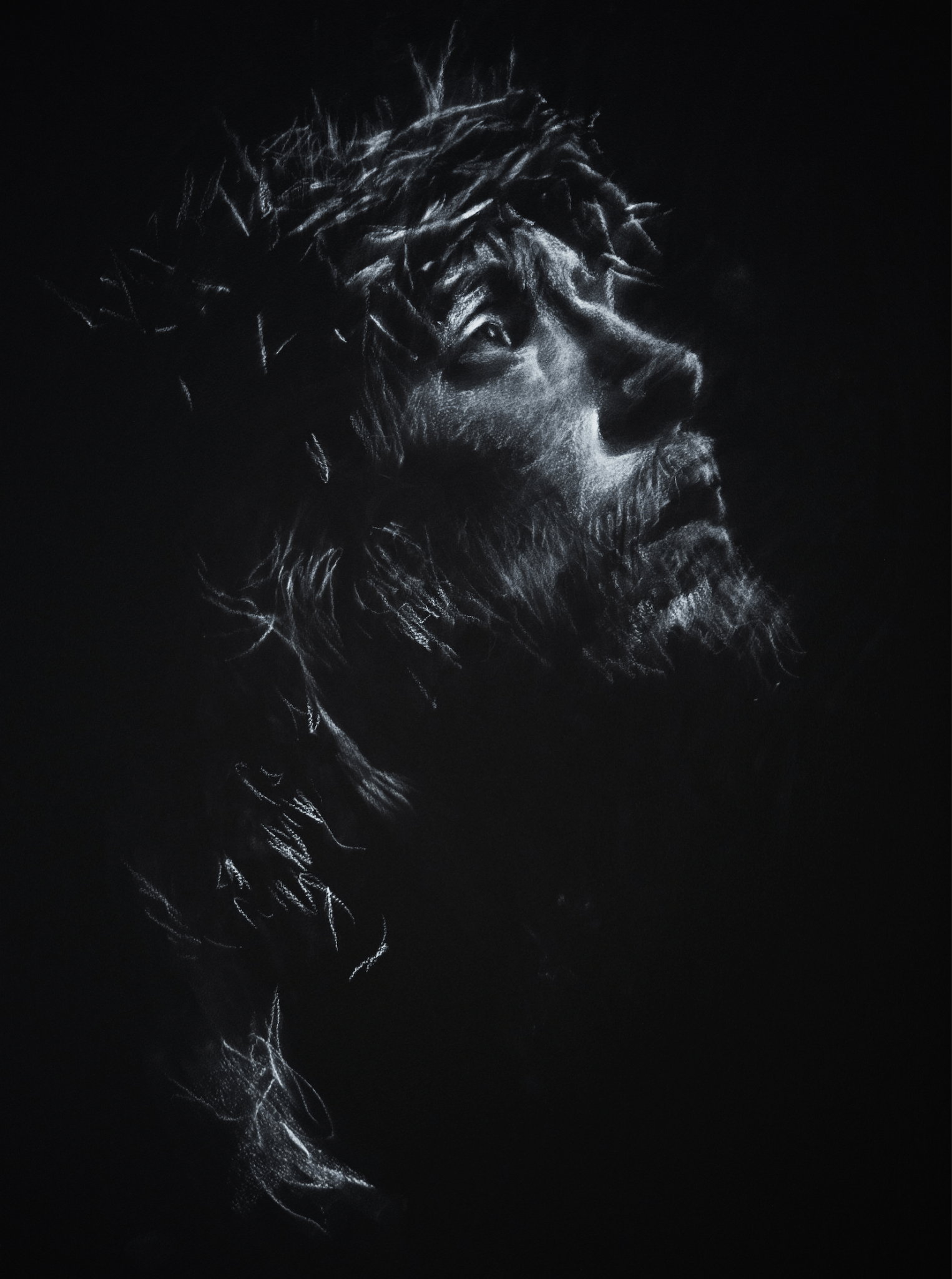 Into Your Hands I Commit My Spirit | Original Drawing - Mad Charcoal