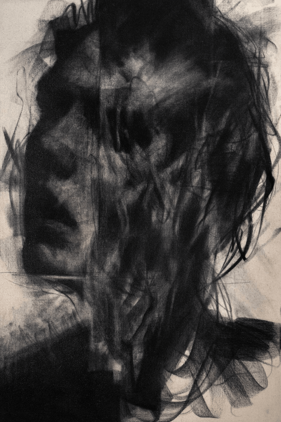 Like Smoke Trying to Remember the Fire | Original Charcoal on Canvas - Mad Charcoal