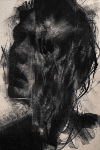 Like Smoke Trying to Remember the Fire | Original Charcoal on Canvas - Mad Charcoal