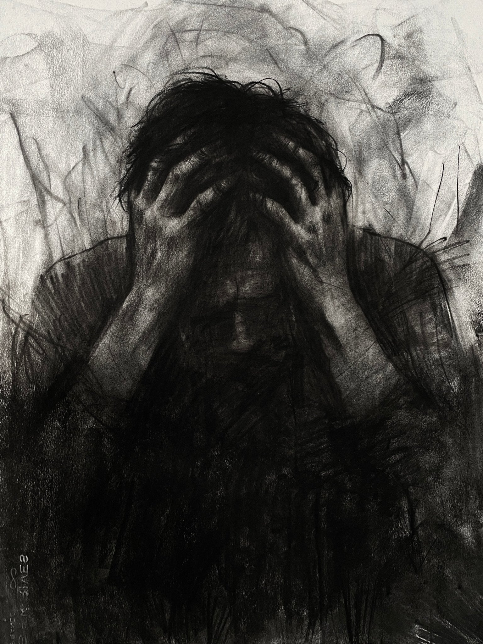Lost In This Present Darkness | Original Drawing - Mad Charcoal