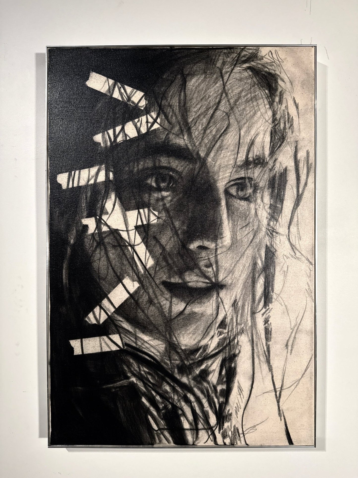 Our Memories Beneath the Surface | Original Charcoal on Canvas - Mad Charcoal