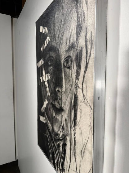 Our Memories Beneath the Surface | Original Charcoal on Canvas - Mad Charcoal