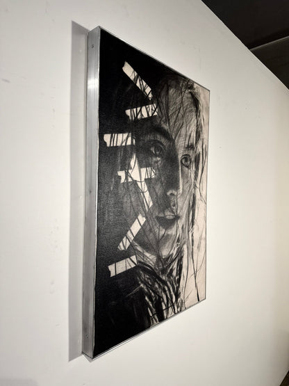 Our Memories Beneath the Surface | Original Charcoal on Canvas - Mad Charcoal