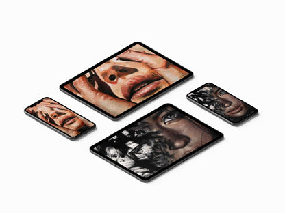 Portraits | Digital Wallpaper - Mad Charcoal