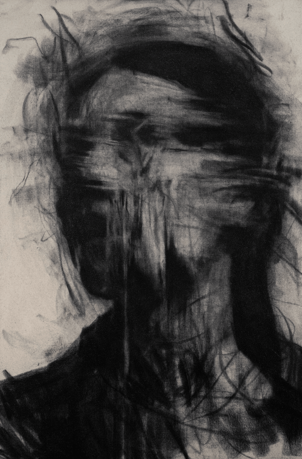 Somewhere Between Ruin and Reverence | Original Charcoal on Canvas - Mad Charcoal