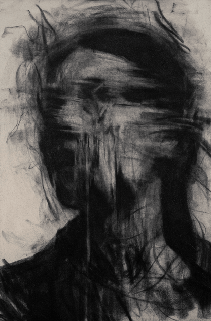 Somewhere Between Ruin and Reverence | Original Charcoal on Canvas - Mad Charcoal