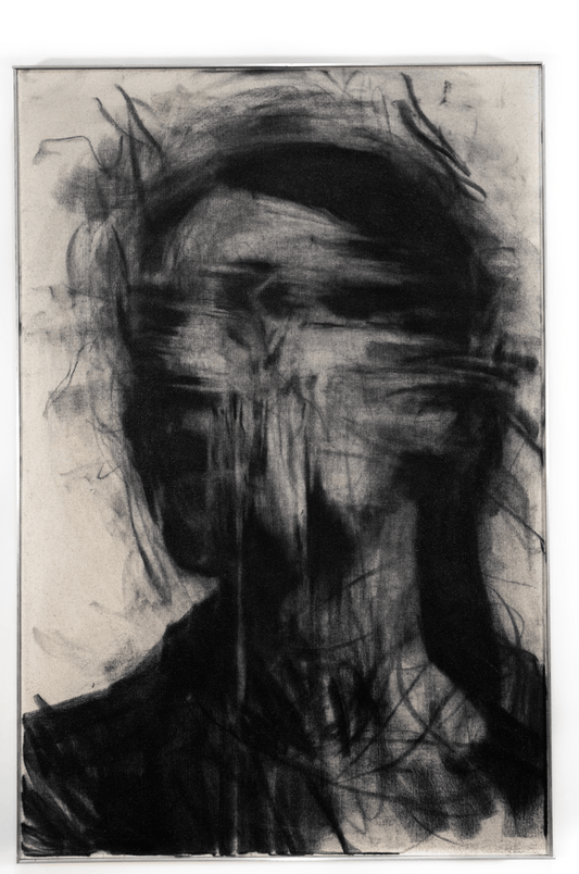 Somewhere Between Ruin and Reverence | Original Charcoal on Canvas - Mad Charcoal
