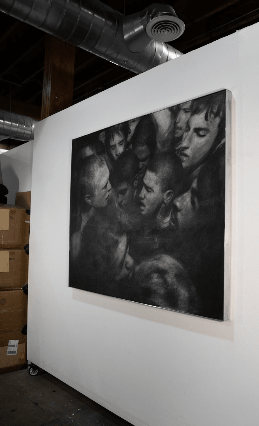 Suffocation to Forget it All | Original Charcoal on Canvas - Mad Charcoal