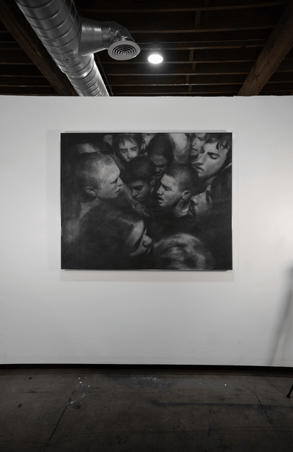 Suffocation to Forget it All | Original Charcoal on Canvas - Mad Charcoal