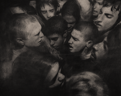 Suffocation to Forget it All | Original Charcoal on Canvas - Mad Charcoal