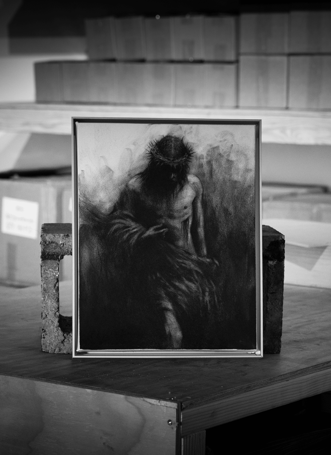 The Defeat Of Darkness | Original Charcoal on Canvas - Mad Charcoal