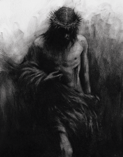 The Defeat Of Darkness | Original Charcoal on Canvas - Mad Charcoal